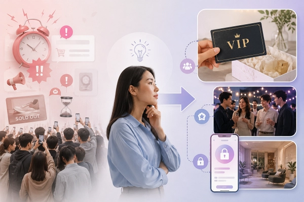 품절·타이머 압박 마케팅에서 VIP 멤버십·초대 커뮤니티 전략으로 전환하는 스마트 FOMO 마케팅.