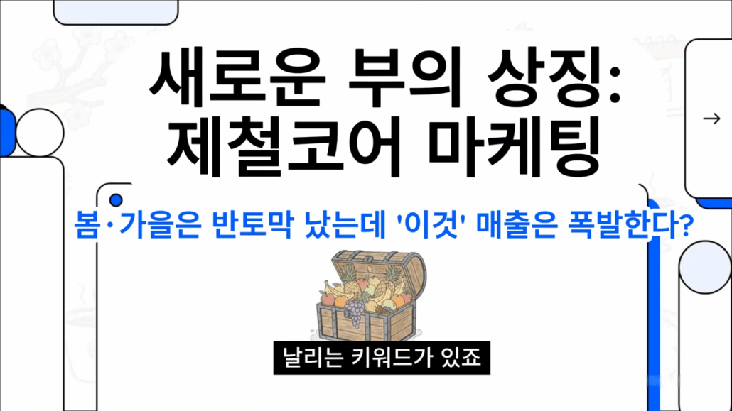 마케팅 트렌드 키워드 제철코어 영상 썸네일.
